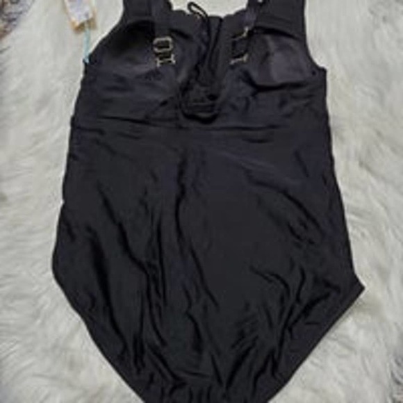 NWT Kona Sol Black Tummy Control 1pc Swimsuit - Size 14W - Picture 4 of 6